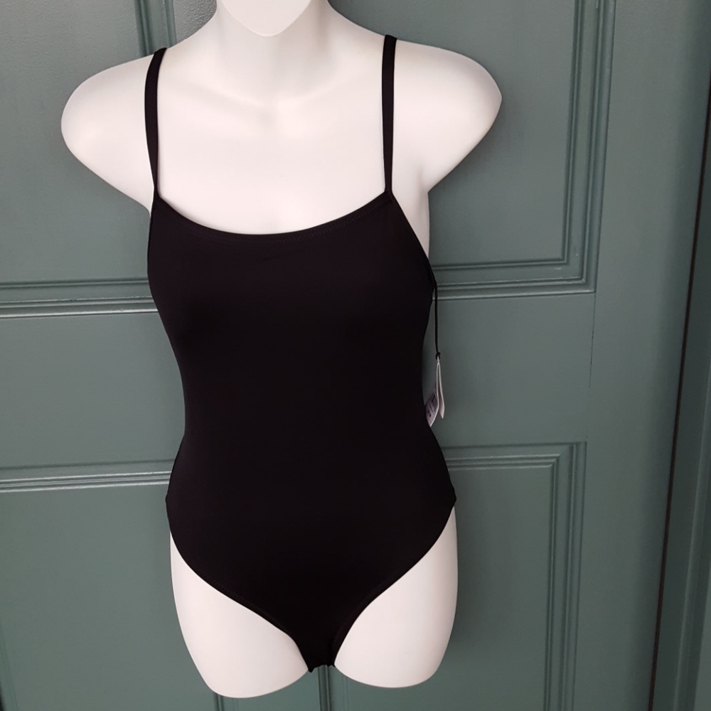 New Shade & Shore SM Black Strappy Back Swimsuit